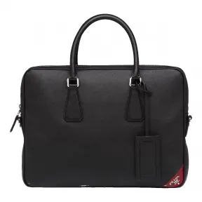 普拉达/Prada 黑色/樱桃红  公文包 2VE368 9Z2 F050V