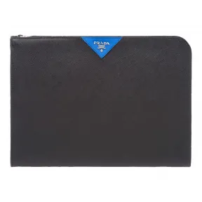 普拉达/Prada 黑色+浅蓝色  手拿包 2VN003 9Z2 F014B