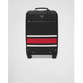 普拉达/Prada Saffiano 皮革撞色条纹行李箱 2VQ004-2FKG-F02VK