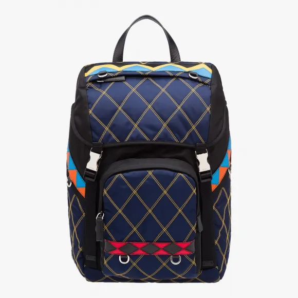 普拉达/Prada 波罗的海蓝+黑色  背包 2VZ135 2BE6 F0I47