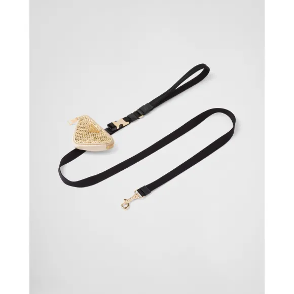 普拉达/Prada 仿水晶装饰尼龙织带宠物牵引绳 2YG013-2AWL-F0522