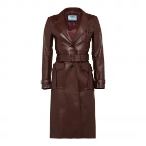 普拉达/Prada 酒红色  皮衣 56793 FLY F0007