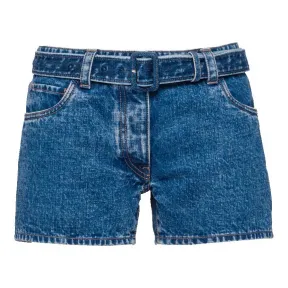 普拉达/Prada 浅丹宁色  短裤 GFP416 1TP0 F0YHJ