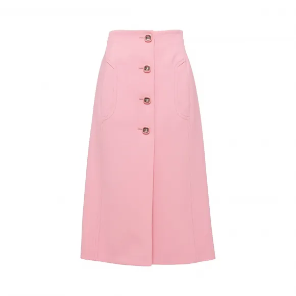 普拉达/Prada 薄棉麻半身A字裙 P156R-1XA5-F0028