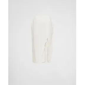 普拉达/Prada 纸基科技面料中长半身裙 P182VG-1247-F0018