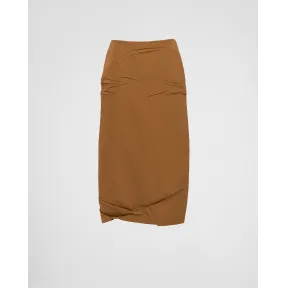 普拉达/Prada 华达呢及膝裙 P183V-125A-F0QB7