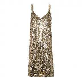 普拉达/Prada 银色/金色 女士 连衣裙 P36V2R 1SEA F013A