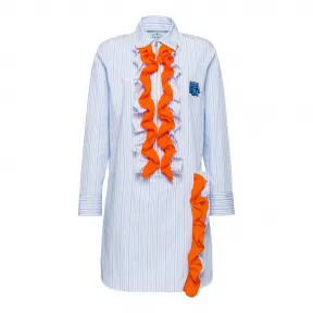 普拉达/Prada 蔚蓝色和橙色  连衣裙 P37T7 1TD8 F0EH3