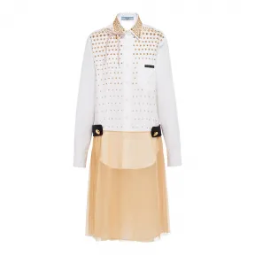 普拉达/Prada 白色、驼棕色和黑色 女士 连衣裙 P38I5R 1UDD F047V