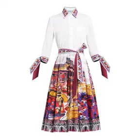 普拉达/Prada 红色/白色  连衣裙 P38Q3H 1RPV F0976