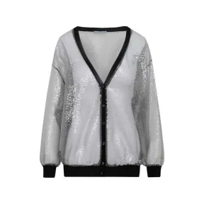 普拉达/Prada 灰色 红色 logo 图案打底裤 122048S1921ZEF-F0684