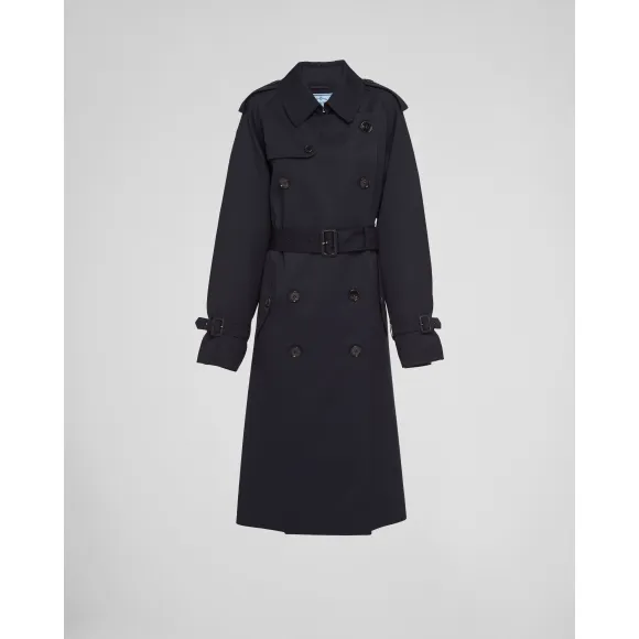 普拉达/Prada 双排扣华达呢风衣 P616PH-108N-F0008