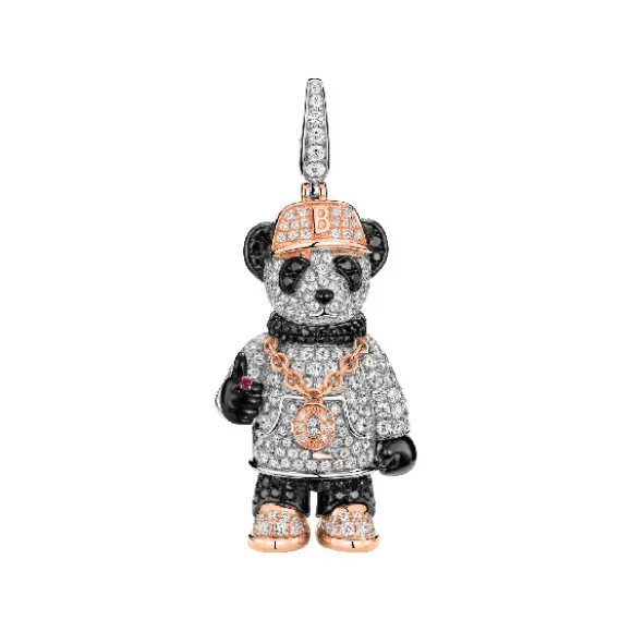 麒麟/qeelin Hip Bo Bo 18K白金玫瑰金、钻石及黑钻石吊坠 (大) (全球限量发售) BBC-010-PD-HIP