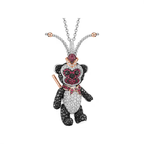 麒麟/qeelin Monkey King Bo Bo 18K白金、钻石、黑钻及红宝石吊坠 (全球限量发售) BBC-010-PD-MONKEYKING