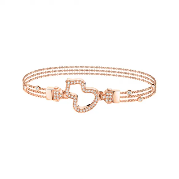 麒麟/qeelin 18K 玫瑰金钻石手链  (尺吋为14.5/15.5/16.5/17.5公分) (手链与扣子分开发售) BR-145-RGD