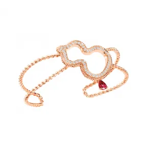 麒麟/qeelin Wulu 18K玫瑰金钻石及红宝石手镯 尺吋为15.5/16.5公分 全球限量发售 WU-020-OBN155-RGDRU