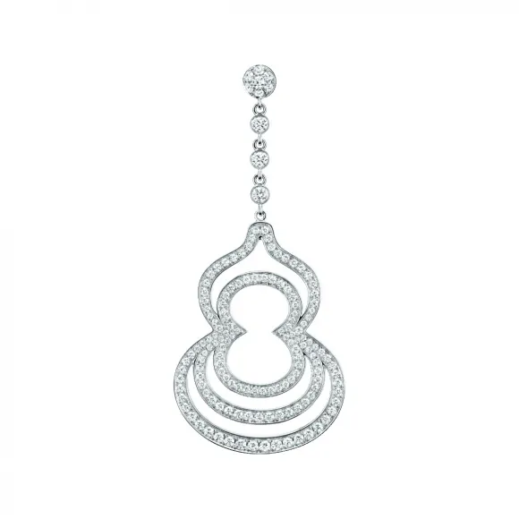 麒麟/qeelin Wulu 18K白金钻石耳环 WU-025-ERG-WGD