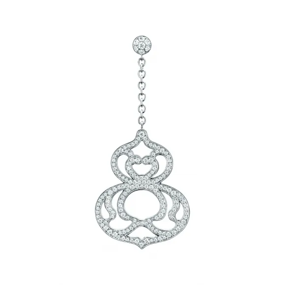 麒麟/qeelin Wulu 18K白金钻石耳环 WU-025-ERN-WGD