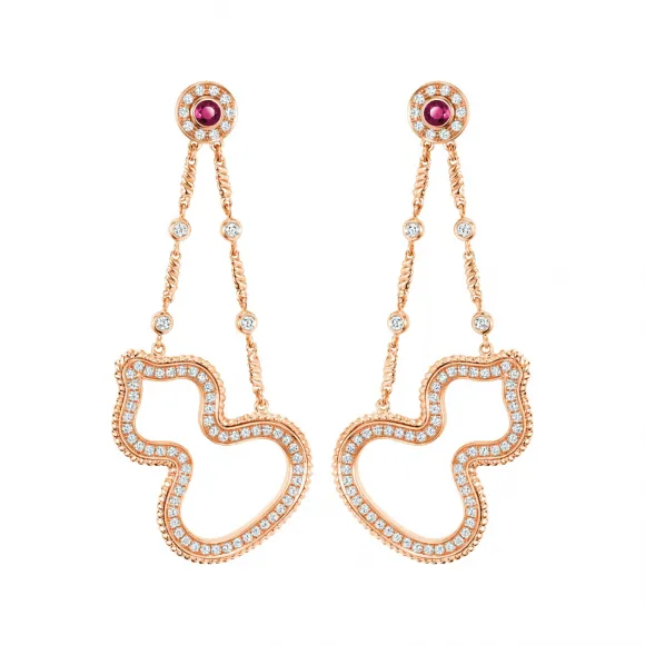 麒麟/qeelin Wulu 18K玫瑰金、钻石及红宝石耳环 (全球限量发售) WU-025-OER-RGDRU
