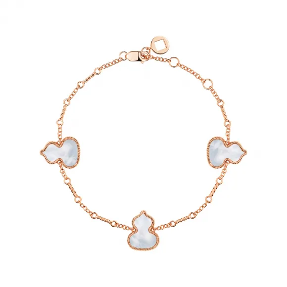 麒麟/qeelin Wulu 18K玫瑰金珍珠母贝手链 WU-030-BL3-RGMOP