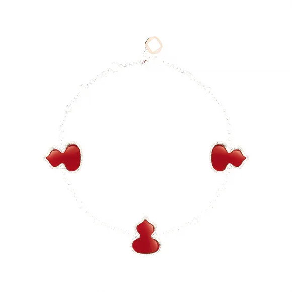 麒麟/qeelin Wulu 18K玫瑰金红玛瑙手链 WU-030-BL3-RGRA