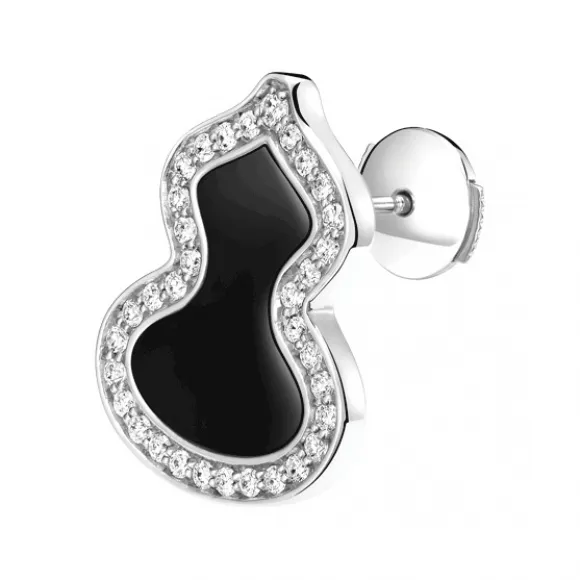 麒麟/qeelin Wulu 18K白金钻石及缟玛瑙耳环 (小) WU-030-SERSD-WGDON