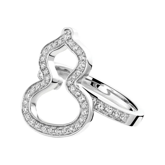 麒麟/qeelin Wulu 18K白金钻石戒指 (小) WU-030-SORI-WGD