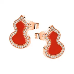 麒麟/qeelin Petite Wulu 18K玫瑰金钻石及红玛瑙耳环 WU-ERSD0002C-RGDRA