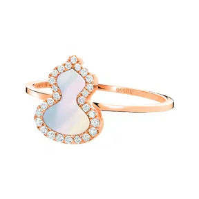 麒麟/qeelin Petite Wulu 18K玫瑰金钻石及珍珠母贝戒指 WU-RI0004C-RGDMOP