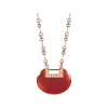麒麟/qeelin Yu Yi 18K玫瑰金钻石及紅玛瑙项链 (小) YY-030-NL-RGDRA