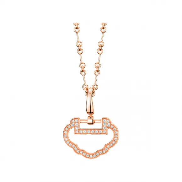 麒麟/qeelin Yu Yi 18K玫瑰金钻石吊坠(小) YY-030-OPD-RGD