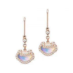 麒麟/qeelin Petite Yu Yi 18K玫瑰金钻石及珍珠母贝耳环 YY-ER0011A-RGDMOP