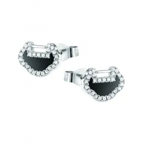 麒麟/qeelin Petite Yu Yi 18K白金钻石及缟玛瑙耳环 YY-ERSD0002B-WGDON