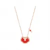 麒麟/qeelin Yu Yi Lock 18K玫瑰金钻石红玛瑙小红锁项链 YYL-040-NL-RGDRA