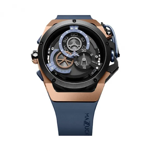 MAZZUCATO手表 RIM系列机械石英双面男表 深海蓝RIM 02-BLCG6