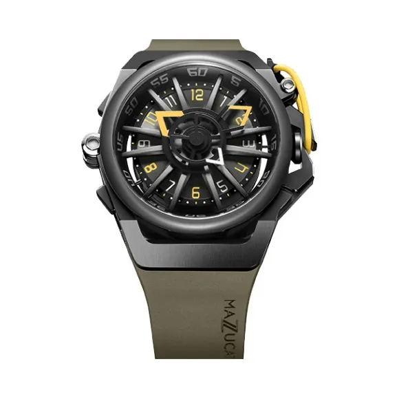 MAZZUCATO手表 RIM系列机械石英双面反转手表男 荒野绿RIM 04-GN136