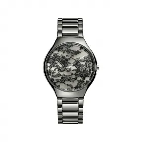 雷达/Rado True Thinline x Raquel Orozco 系列 39.0MM 高科技陶瓷等离子体 钛 石英 女表 R27010112