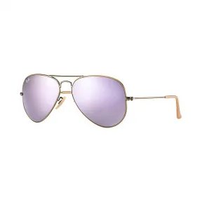 Ray-Ban 雷朋 飞行员·炫彩镜片 RB3025 古铜色 - 金属 - 丁香紫 镜片 - 0RB3025167/4K58