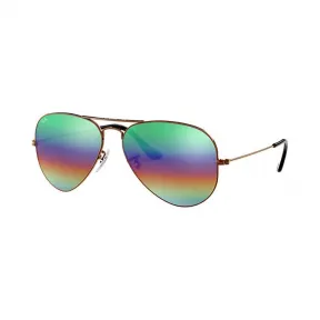 Ray-Ban 雷朋 飞行员•彩虹 RB3025 古铜色 - 金属 - Green Rainbow 镜片 - 0RB30259018C362