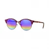 Ray-Ban 雷朋 Clubround Mineral Flash Lenses RB4246 酒红色 - 醋酸纤维 - Blue Rainbow 镜片 - 0RB42461222C251