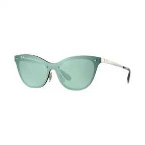Ray-Ban 雷朋 Blaze Cat Eye RB3580N 银色 - 不锈钢 - 绿色/银色 镜片 - 0RB3580N042/3043