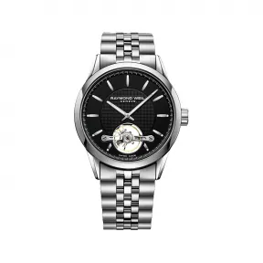 雷蒙威/Raymond Weil 男士镂空黑色精钢腕表 - 自由骑士系列 42.5 MM 自动机械机芯 2780-ST-20001