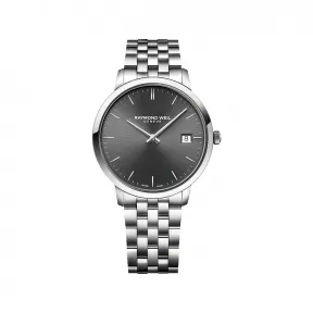 雷蒙威/Raymond Weil 经典灰色表盘及刻度石英腕表 - 托卡塔系列 42 MM 石英机芯 5585-ST-60001