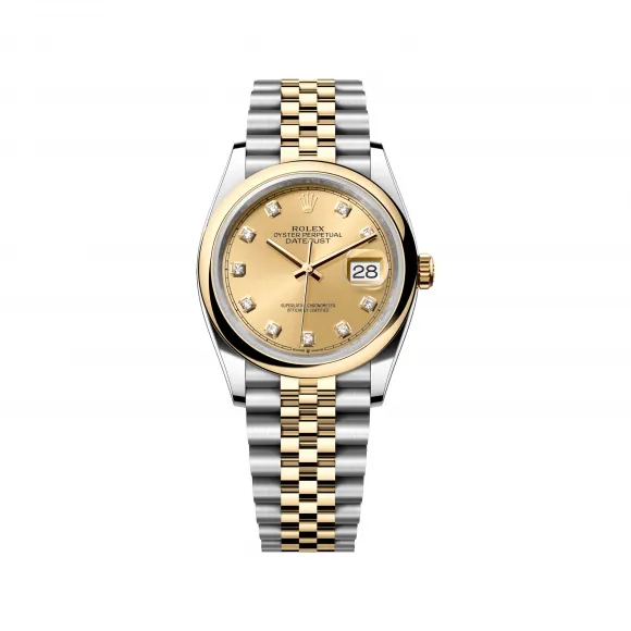 劳力士/Rolex 日志型 36 MM 黄金及蚝式钢 藉恒动摆陀双向自动上链 中性表 M126203-0017