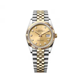 劳力士/Rolex 日志型 36 MM 黄金及蚝式钢 藉恒动摆陀双向自动上链 中性表 M126233-0017