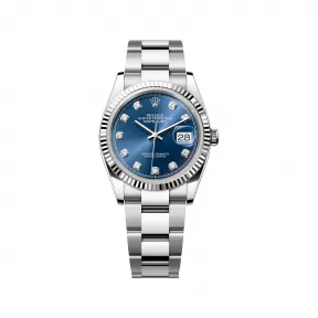 劳力士/Rolex 日志型 36 MM 白色黄金及蚝式钢 藉恒动摆陀双向自动上链 中性表 M126234-0038