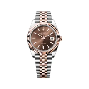 劳力士/Rolex 日志型 41 MM 永恒玫瑰金及蚝式钢 藉恒动摆陀双向自动上链 男表 M126331-0002