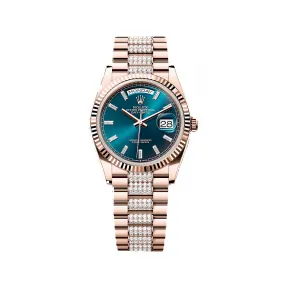 劳力士/Rolex 星期日历型 36 36 MM 永恒玫瑰金 藉恒动摆陀双向自动上链 女表 M128235-0086