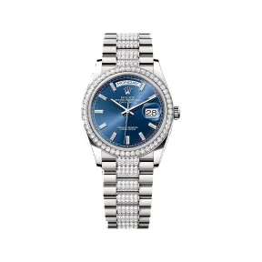 劳力士/Rolex 星期日历型 36 MM 18K白色黄金 藉恒动摆陀双向自动上链 中性表 M128349rbr-0052