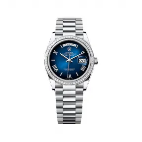 劳力士/Rolex 星期日历型 36 MM 铂金 藉恒动摆陀双向自动上链 中性表 M128396tbr-0021